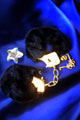 Domination Accessories Metal & Fur Black & Lila Handcuffs